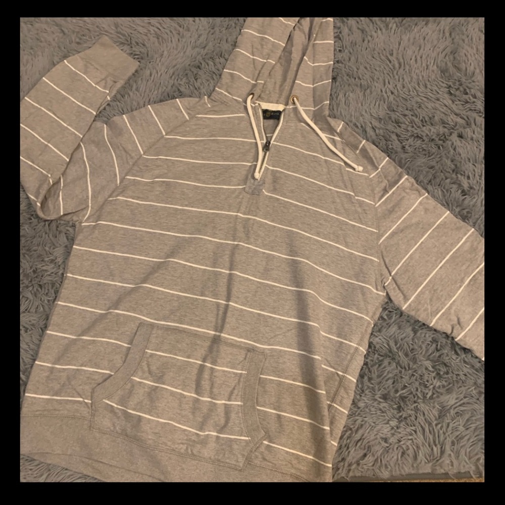 Men gray white striped hoodie- Pretty stylish !